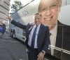 Coalition Avenir Québec Leader François Legault walks back to his bus while campaigning Wednesday, Sept. 7, 2022 in Montreal. THE CANADIAN PRESS/Ryan Remiorz