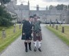 Bethany Bisaillion, left, the Sons of Scotland Pipe Band's pipe major, poses for a selfie with drum major Brian Wilson, outside Scotland's Balmoral Castle in Aberdeenshire on Wednesday Aug. 17, 2022. THE CANADIAN PRESS/HO