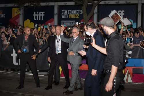 Director Steven Spielberg waves to fans during the red carpet premier of his film, The Fabelmans, at Princess of Wales Theatre during the Toronto International Film Festival on Saturday, September 10, 2022.&nbsp;Spielberg's semi-autobiographical 