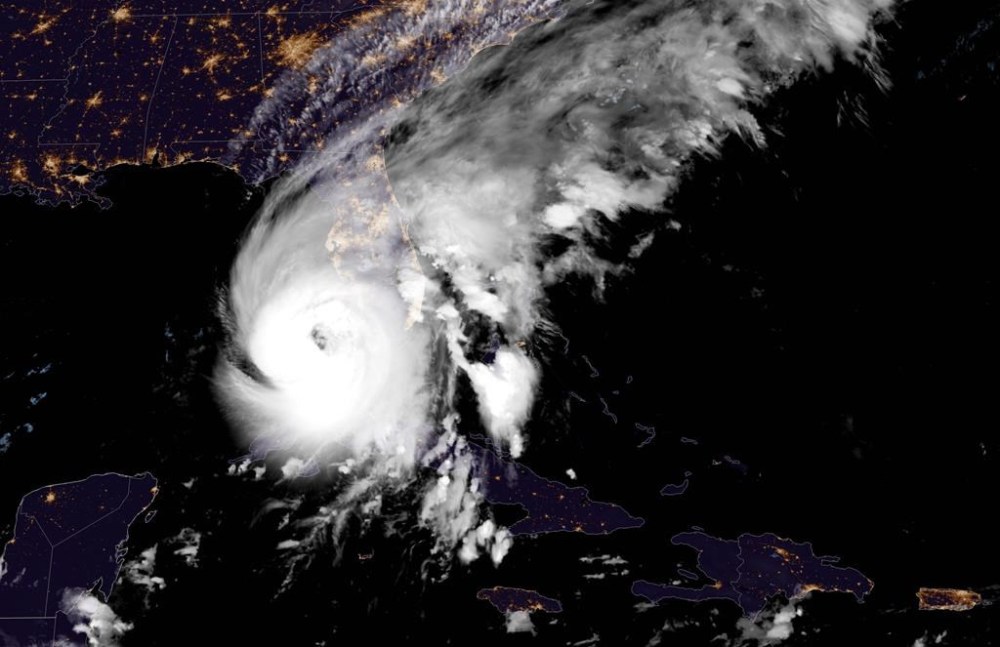 This GOES-East GeoCcolor satellite image taken at 12:41 a.m. EDT on Wednesday, Sept. 28, 2022, and provided by the National Oceanic and Atmospheric Administration (NOAA), shows Hurricane Ian over the Gulf of Mexico. Cuba remained in the dark early Wednesday after Hurricane Ian knocked out its power grid and devastated some of the country’s most important tobacco farms when it hit the island’s western tip as a major storm. (NOAA via AP)