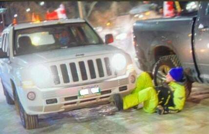 One man struck in the hit-and-run was taken to hospital and released. (Twitter)