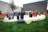 RUTH BONNEVILLE / WINNIPEG FREE PRESS
                                 - outdoor classroom Oak Park Hight School formally opens a very special classroom that is nearly four years in the making: the Oak Park Indigenous Outdoor Classroom. Ray Stevenson (Co-Co), sings and drums during opening ceremony. A central feature of the outdoor classroom is a bison rubbing stone, used by bison who used to roam in the area to rid themselves of their winter coat or scratch the itch of bug bites in the summer. This important and exciting ceremony will feature special guests who were instrumental in the making the idea of an outdoor classroom a reality. See Maggie’s story. Sept 15th, 2022