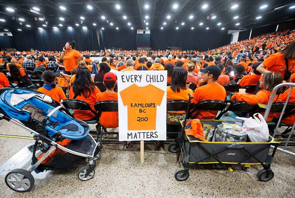 The convention centre in Winnipeg was packed during the National Day for Truth and Reconciliation. (John Woods / The Canadian Press)