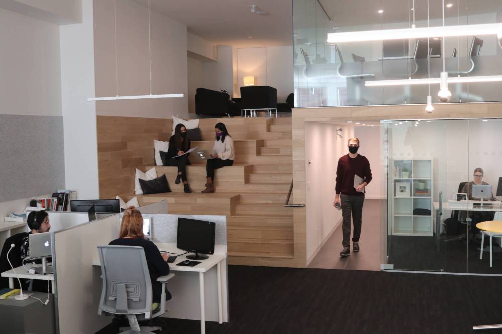 METRIC MARKETING
Metric Marketing has shifted to flexible work schedules, only requiring employees to come into the office on Wednesdays and allowing them work from home the rest of the week should they choose.
