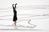 Russian Kamila Valieva reacts after competing in the women's free skate program during the figure skating competition at the 2022 Russian Figure Skating Grand Prix, the Golden Skate of Moscow, at Megasport Arena in Moscow, Russia, Sunday, Oct. 23, 2022. With its teams suspended from international competitions such as the Grand Prix series, Russia is holding its own series of figure skating events in various cities, also under the Grand Prix name. (AP Photo/Alexander Zemlianichenko)
