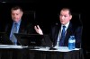 Rob Stewart, Deputy Minister of Public Safety, left, and Dominic Rochon, Senior Assistant Deputy Minister, National and Cybersecurity Branch at Public Safety Canada, appear at the Public Order Emergency Commission, in Ottawa, on Monday, Nov. 14, 2022. THE CANADIAN PRESS/Justin Tang