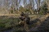 A Ukrainian serviceman flies a drone during an operation against Russian positions, Kherson region of southern Ukraine, Saturday, Nov. 19, 2022. (AP Photo/ Bernat Armangue)