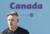 Canada head coach John Herdman watches his team during practice at the World Cup in Doha, Qatar, Monday, Nov. 28, 2022. Herdman is disputing his Croatian counterpart's account of why there was no handshake after their World Cup game. THE CANADIAN PRESS/Nathan Denette
