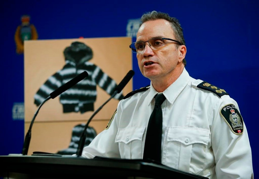 Winnipeg police Chief Danny Smyth provides an update to an ongoing homicide investigation in Winnipeg, Thursday, Dec. 1, 2022. THE CANADIAN PRESS/John Woods