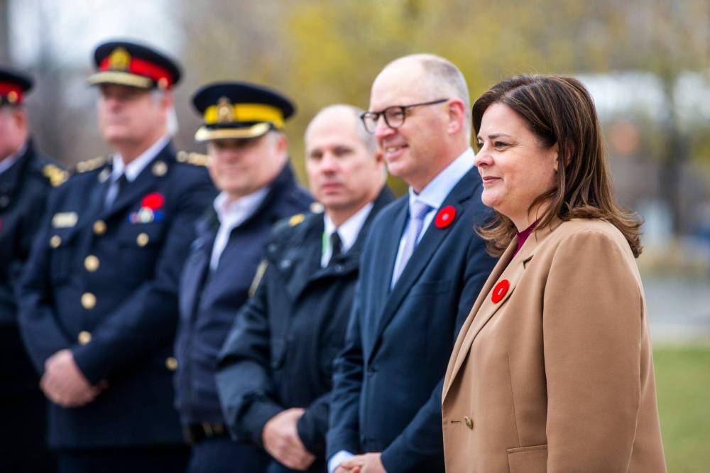 MIKAELA MACKENZIE / WINNIPEG FREE PRESS FILES
Premier Heather Stefanson doubled-down on her government’s support for police and announced $3.2 million for the Winnipeg Police Service and the RCMP to create a unit dedicated to tracking down high-risk criminals.