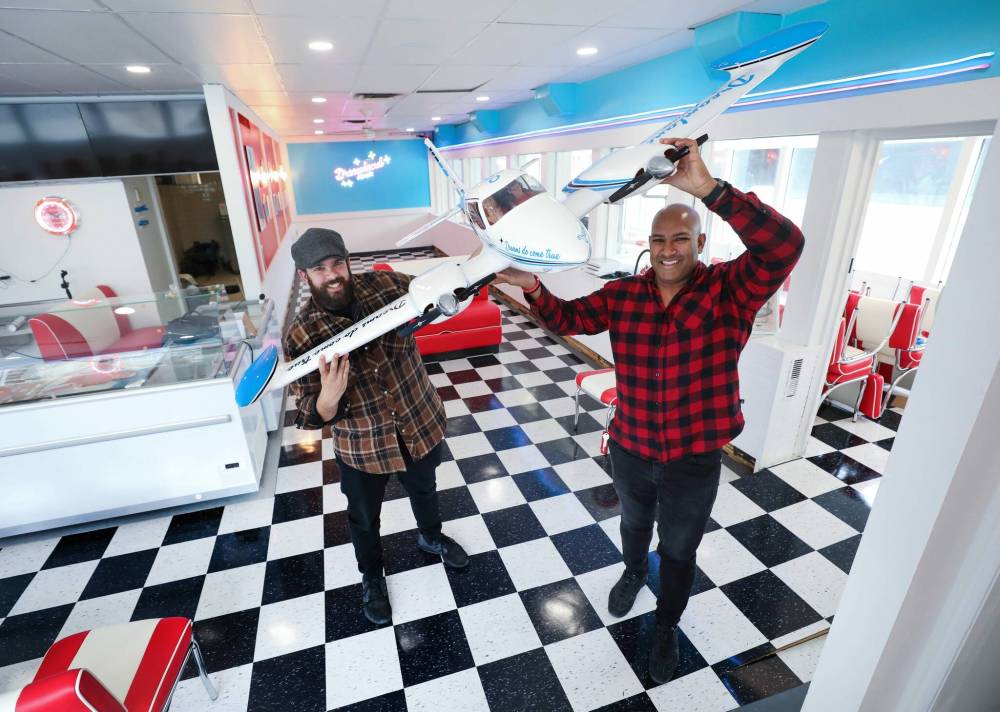 Ravi Ramberran (right) and co-owner Kevin Ramberran want to open Dreamland Diner this winter. (Ruth Bonneville / Winnipeg Free Press)