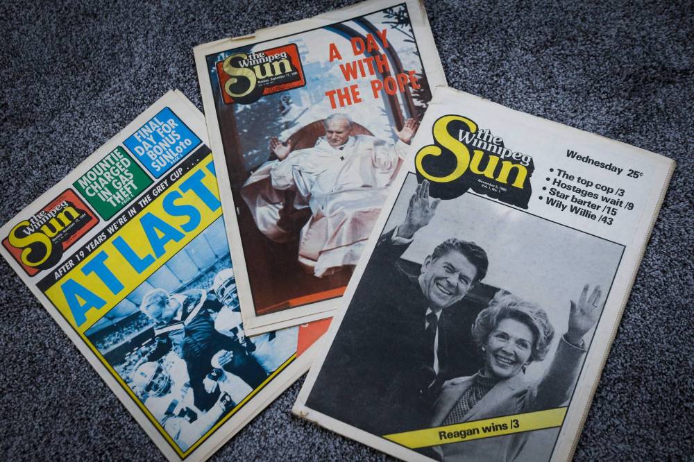 JOHN WOODS / WINNIPEG FREE PRESS
Craig Steffano began collecting intact newspapers — inserts, flyers and all; first the Trib, then old copies of the Free Press and Sun.