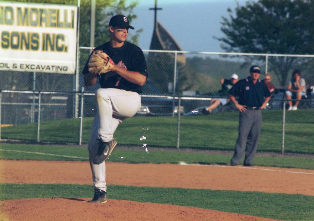 Collaros was also dominant on the baseball field and played two years of university ball. (Supplied)