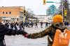 The round dance at Broadway and Osborne Street was organized to call on the provincial government to support safe-consumption sites and implement seven harm-reduction recommendations outlined in an open letter signed by more 80 front-line organizations. (Mikaela MacKenzie / Winnipeg Free Press)