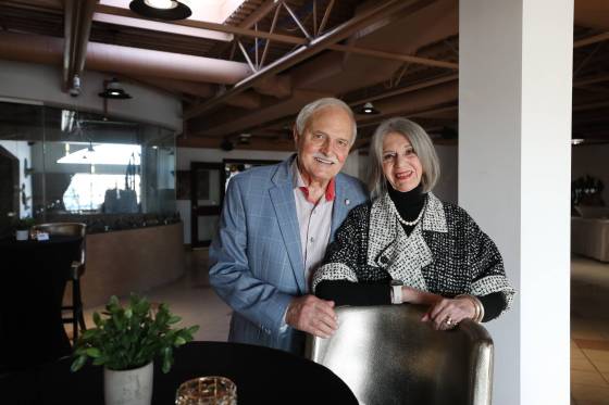 Ugo and Maria De Nardi, owners of Piazza De Nardi, are celebating their 50th anniversary in the food and grocery business. (Ruth Bonneville / Winnipeg Free Press)