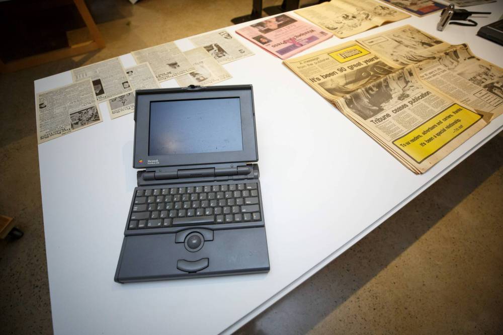 MIKE DEAL / WINNIPEG FREE PRESS
An Apple laptop that was once used at the Winnipeg Free Press.