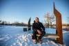 MIKAELA MACKENZIE / WINNIPEG FREE PRESS
                                Architect and artist Ryan Gorrie designed Bizindaadiwag, a bench with sound installation that is Winnipeg’s newest piece of public art.