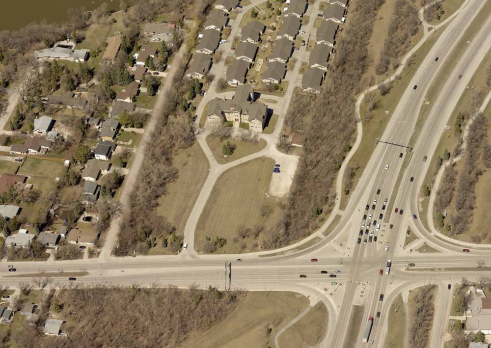 SUPPLIED IMAGE
Aerial image shows the proposed site of an eight-storey, 55-plus apartment building, which received civic zoning approval but was rejected by the provincially appointed municipal board.