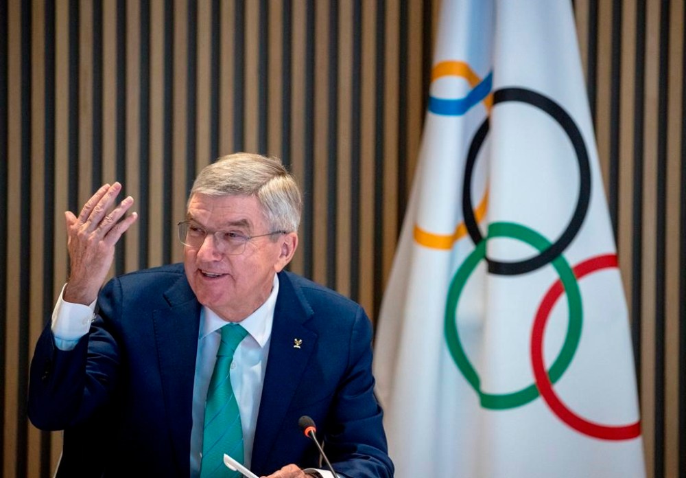 International Olympic Committee, IOC, President Thomas Bach attends the opening of the Executive Board meeting at the Olympic House in Lausanne, Switzerland, Dec. 5, 2022. (Denis Balibouse/Keystone via AP, Pool)