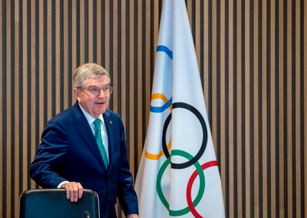 International Olympic Committee, IOC, President Thomas Bach attends the opening of the Executive Board meeting at the Olympic House in Lausanne, Switzerland, Dec. 5, 2022. (Denis Balibouse/Keystone via AP, Pool)