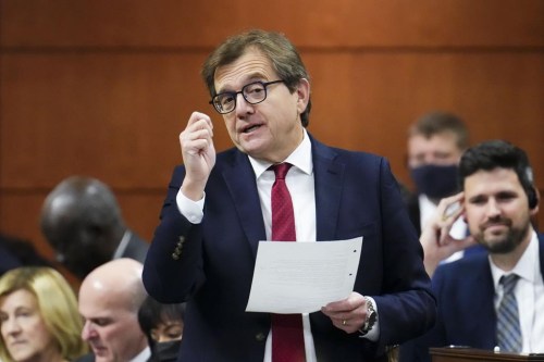 Minister of Natural Resources Jonathan Wilkinson stands during question period in the House of Commons on Parliament Hill in Ottawa, on Monday, Nov. 28, 2022. THE CANADIAN PRESS/Sean Kilpatrick