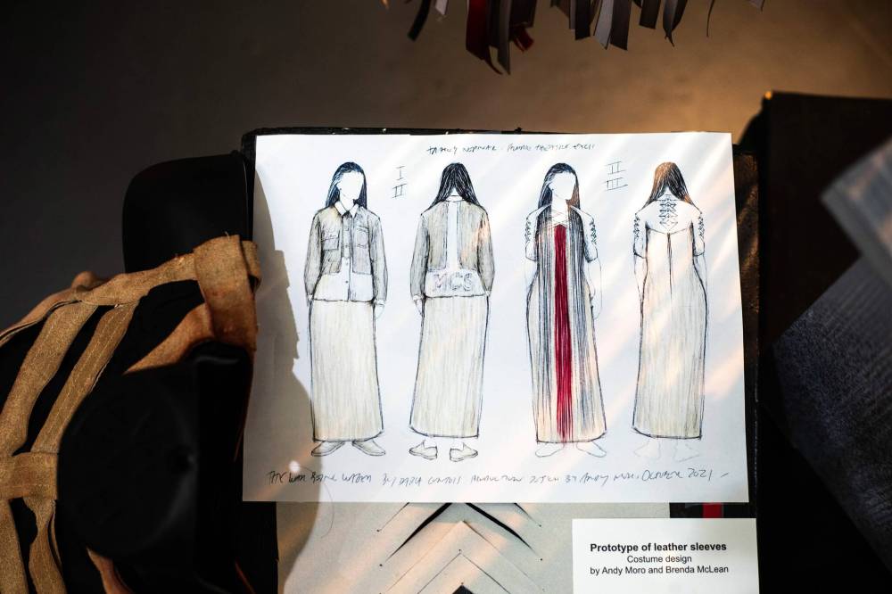 MIKAELA MACKENZIE / WINNIPEG FREE PRESS
Wardrobe sketches from the production of The War Being Waged.