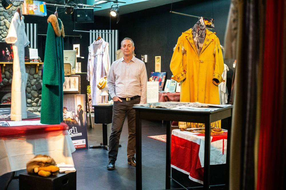 MIKAELA MACKENZIE / WINNIPEG FREE PRESS
Everything we could fit in here is in here,’ says Carman Johnston, director of development for Prairie Theatre Exchange, of the exhibit brought together to celebrate the organization’s 50th anniversary