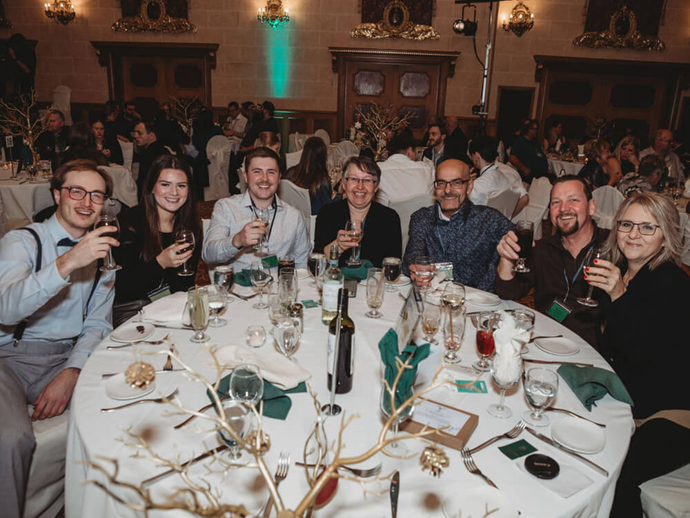 Vidir Solutions employees celebrate each other at its annual Christmas party last year.