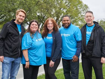 Wawanesa Mutual Insurance employees volunteering together at a company event.
