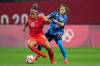 SILVIA IZQUIERDO / THE ASSOCIATED PRESS FILES
                                Canada&rsquo;s Desiree Scott (11) controls the ball against Japan&rsquo;s Yui Hasegawa during a women&rsquo;s soccer match at the 2021 Summer Olympics in Sapporo, Japan.