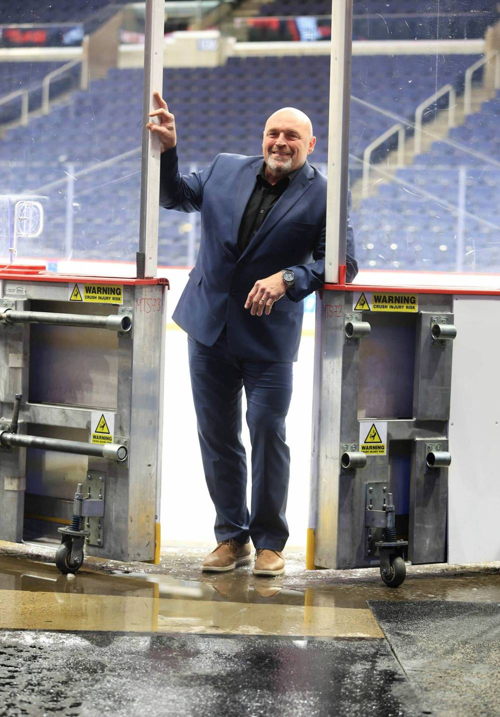 RUTH BONNEVILLE / FREE PRESS ENT Arena switchovers Portraits of True North’s VP Facilities Ops, Ed Meichsner, standing between the main loading doors at ice level where all the actin takes place Friday. Feature on how the arena switches over the rink from event to event. See story by Jen Nov 8th, 2024
