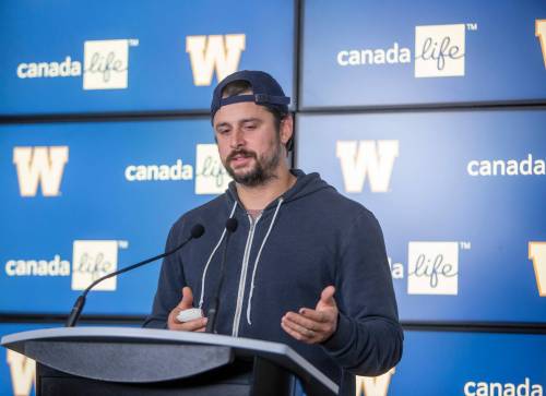 BROOK JONES / FREE PRESS
                                Bombers quarterback Zach Collaros is signed with the club through the 2025 season.