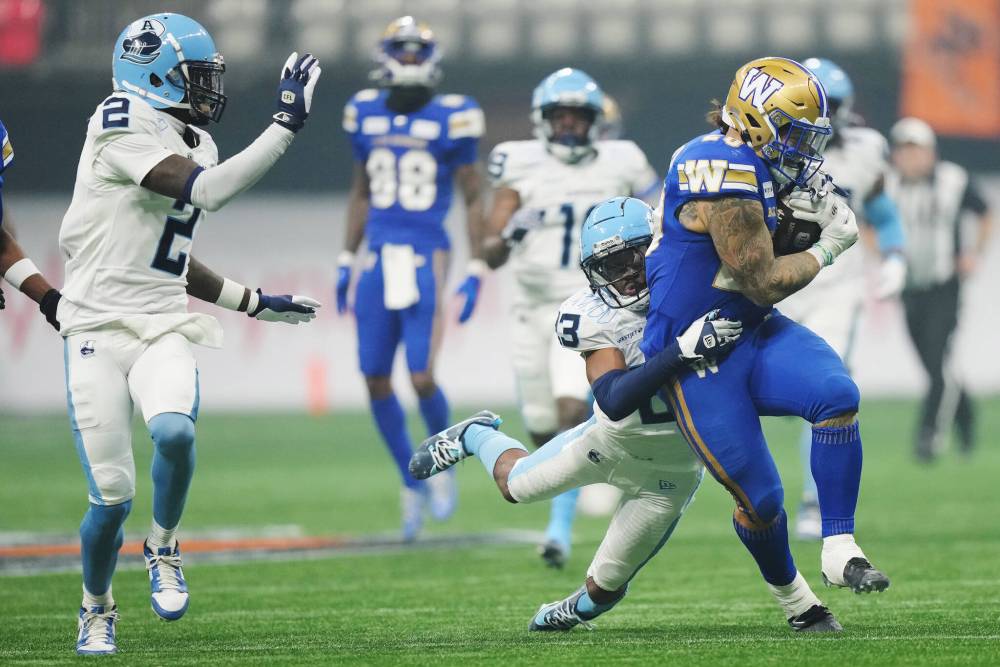 Nathan Denette / THE CANADIAN PRESS
Brady Oliveira saw limited touched in the Grey Cup despite being the CFL’s MOP and leading rusher.
