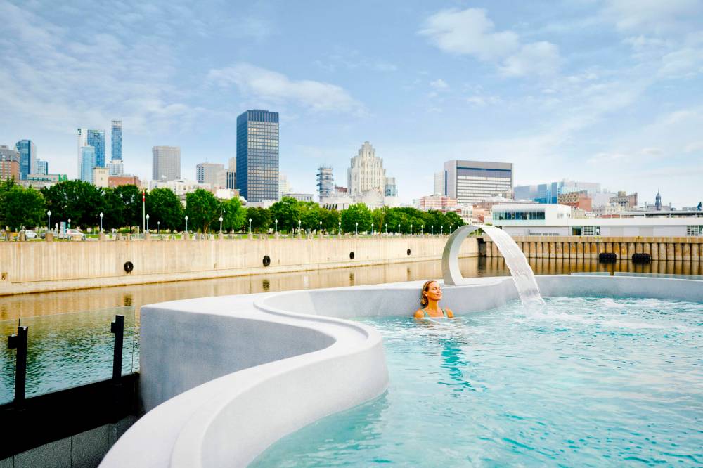 Tourism Montreal photo
Bota Bota’s enviable location in the Old Port offers excellent city skyline views from their upper-level hot tubs — it’s a remarkable transformation of a boat that was once a ferry and then hosted theatre shows.