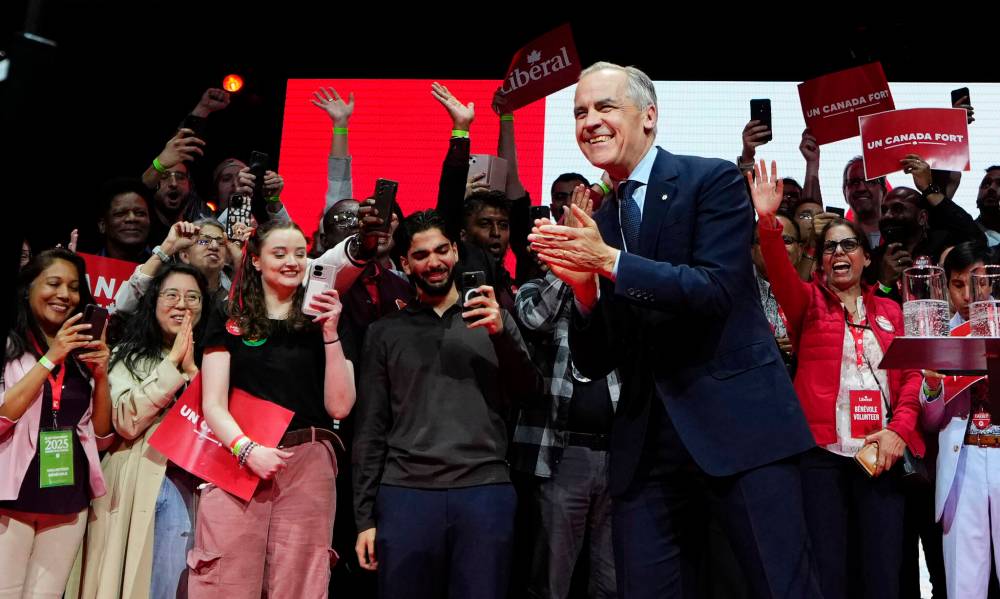 Justin Tang / THE CANADIAN PRESS
Prime Minister Mark Carney’s Liberals won a minority government Monday night in Canada’s federal election.