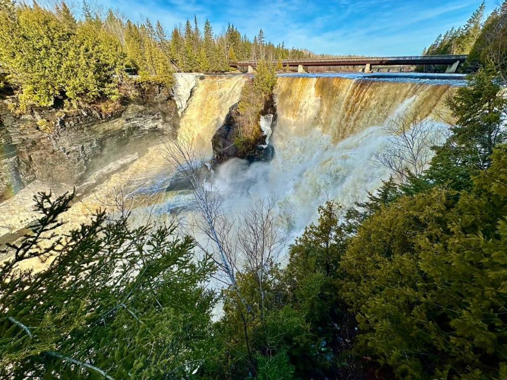 Golden waters roar at Kakabeka Falls.
