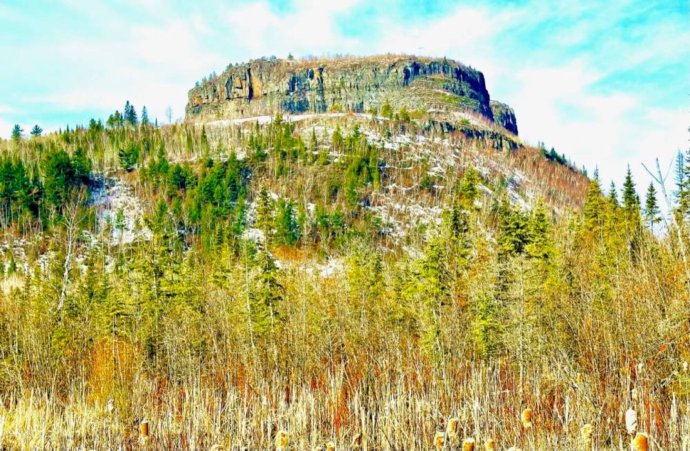 Mount McKay, or Animiki-wajiw (Thunder Mountain), looms over Thunder Bay.