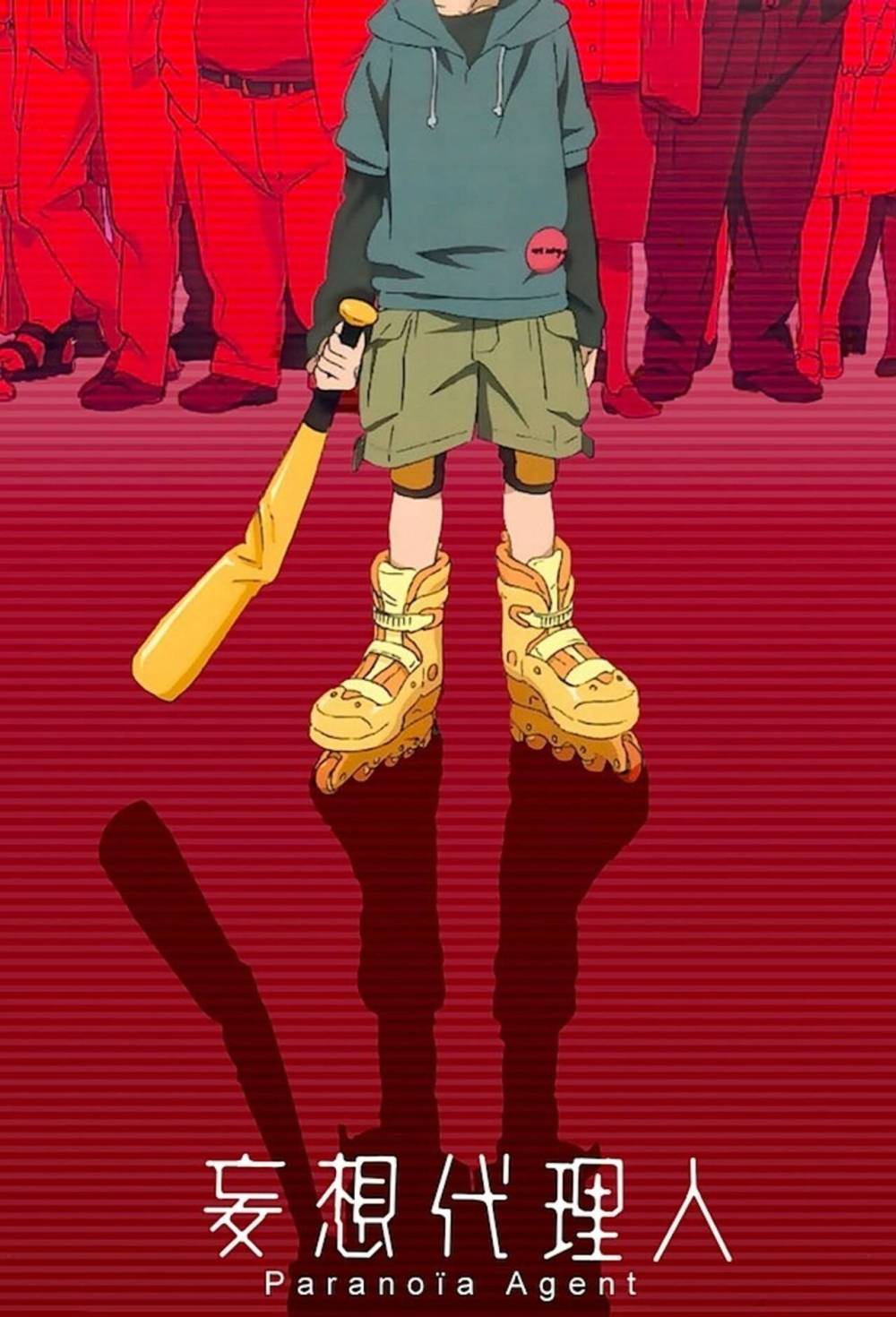 IMDB
The mysterious Shonen Bat wields his weapon on the poster for the surreal thriller Paranoia Agent, which turns 20 years old this year.