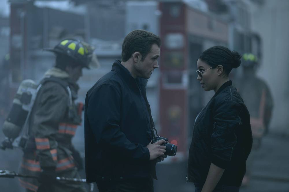 Apple TV+
Taron Egerton (left) and Jurnee Smollet star in Smoke, premièring Friday on Apple TV+.