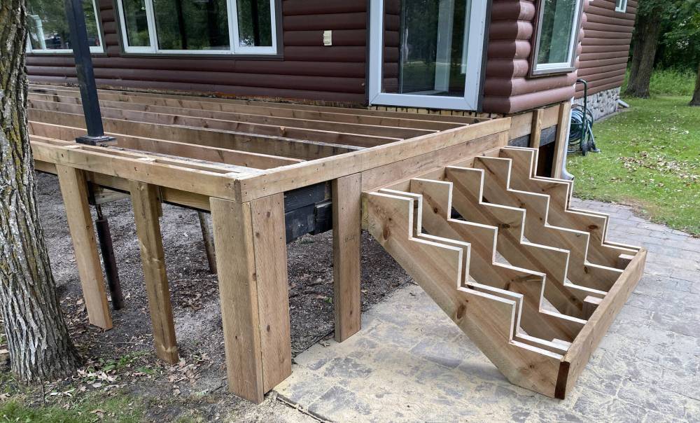 Framing for the stairs.