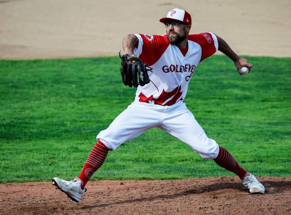 JOHN WOODS / FREE PRESS files
Goldeyes’ southpaw Mitchell Lambson pitched a strong game against the Monarchs despite the team’s loss.