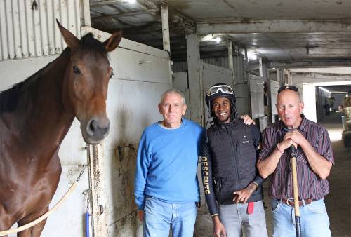 GEORGE WILLIAMS
                                The 50-1 Crew (from left): trainer Bill Mooney, jockey Dario Dalrymple and trainer Curtis Maxwell.