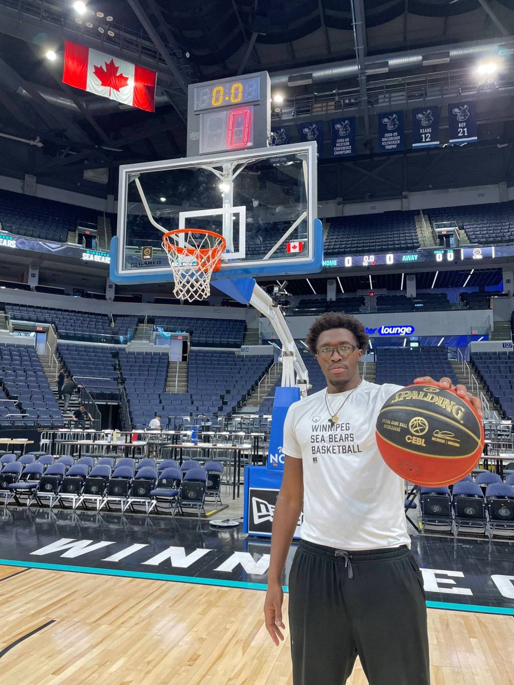 TAYLOR ALLEN / FREE PRESS
The Winnipeg Sea Bears signed centre Jordy Tshimanga on Monday. Tshimanga was Calgary Surge teammates in 2023 with the Sea Bears’ Simi Shittu, Tre Scott and Maurice Calloo.