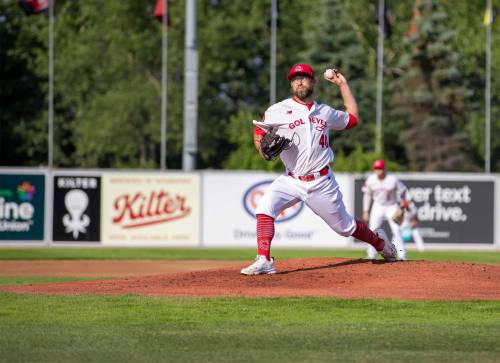 BROOK JONES / FREE PRESS files
                                Mitch Lambson pitched seven innings Thursday in the Goldeyes victory over the Chicago Dogs.
