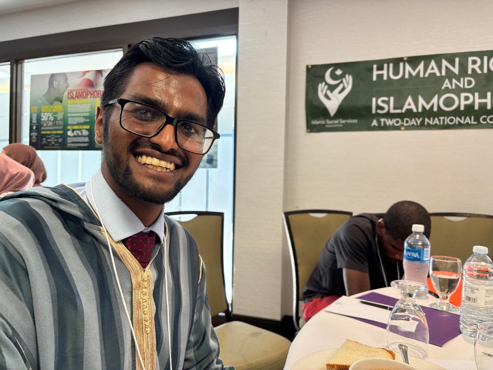 JOHN LONGHURST / FREE PRESS
Aasif Bulbulia, who travelled from Regina, says he appreciated the opportunity to talk about how to respond to the war in Gaza.