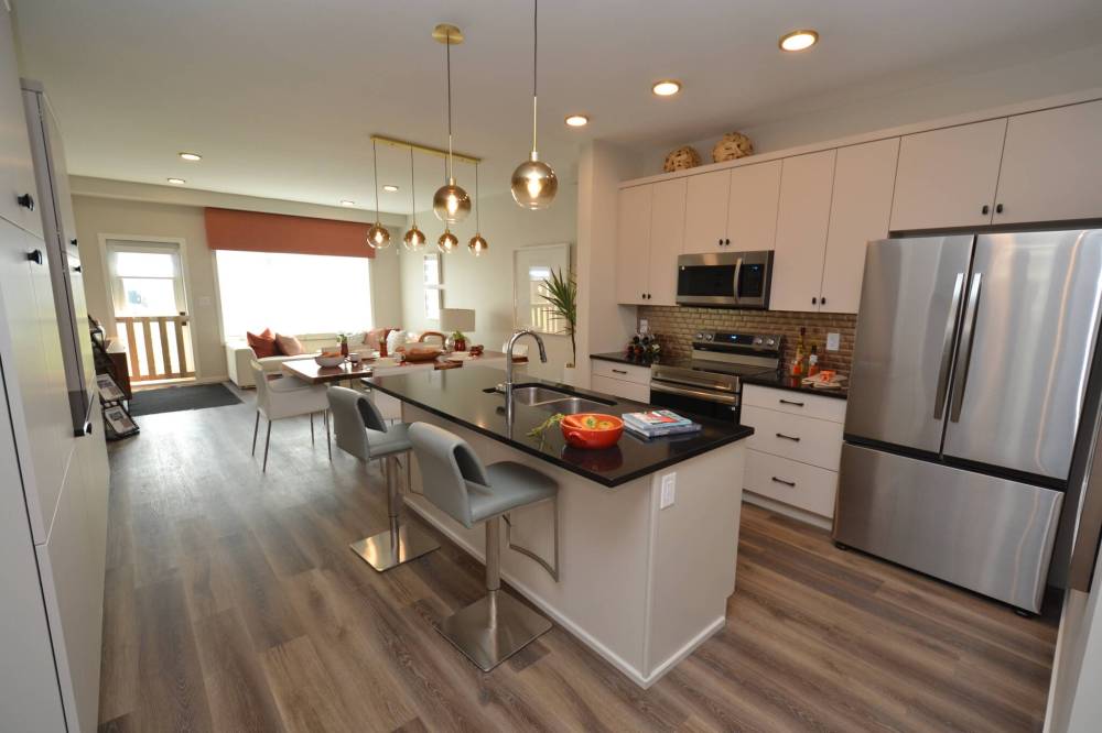 Todd Lewys photos / Free Press
The stylish, open-concept main living area makes excellent use of the space.