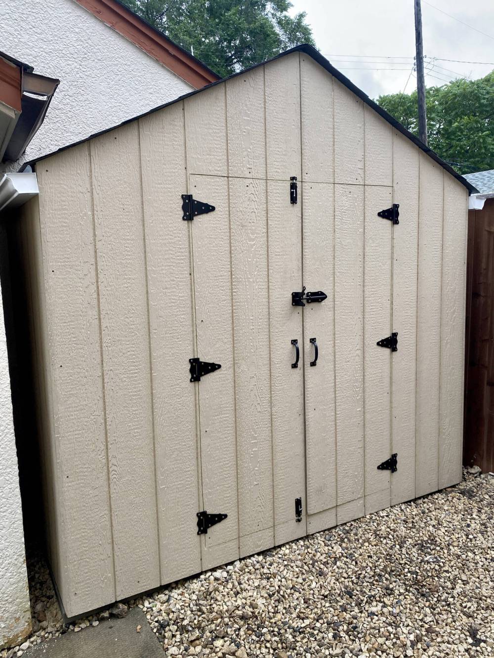 MARC LABOSSIERE PHOTOS / FREE PRESS
This four-by-eight-foot shed is nestled in a convenient location adjacent to the family’s garage.