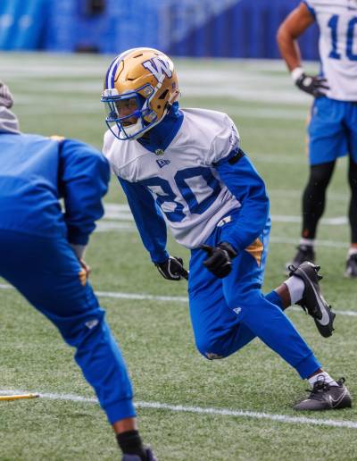MIKE DEAL / FREE PRESS
                                Winnipeg Blue Bombers receiver Ontaria Wilson makes his 2025 season debut with the club in the Banjo Bowl.