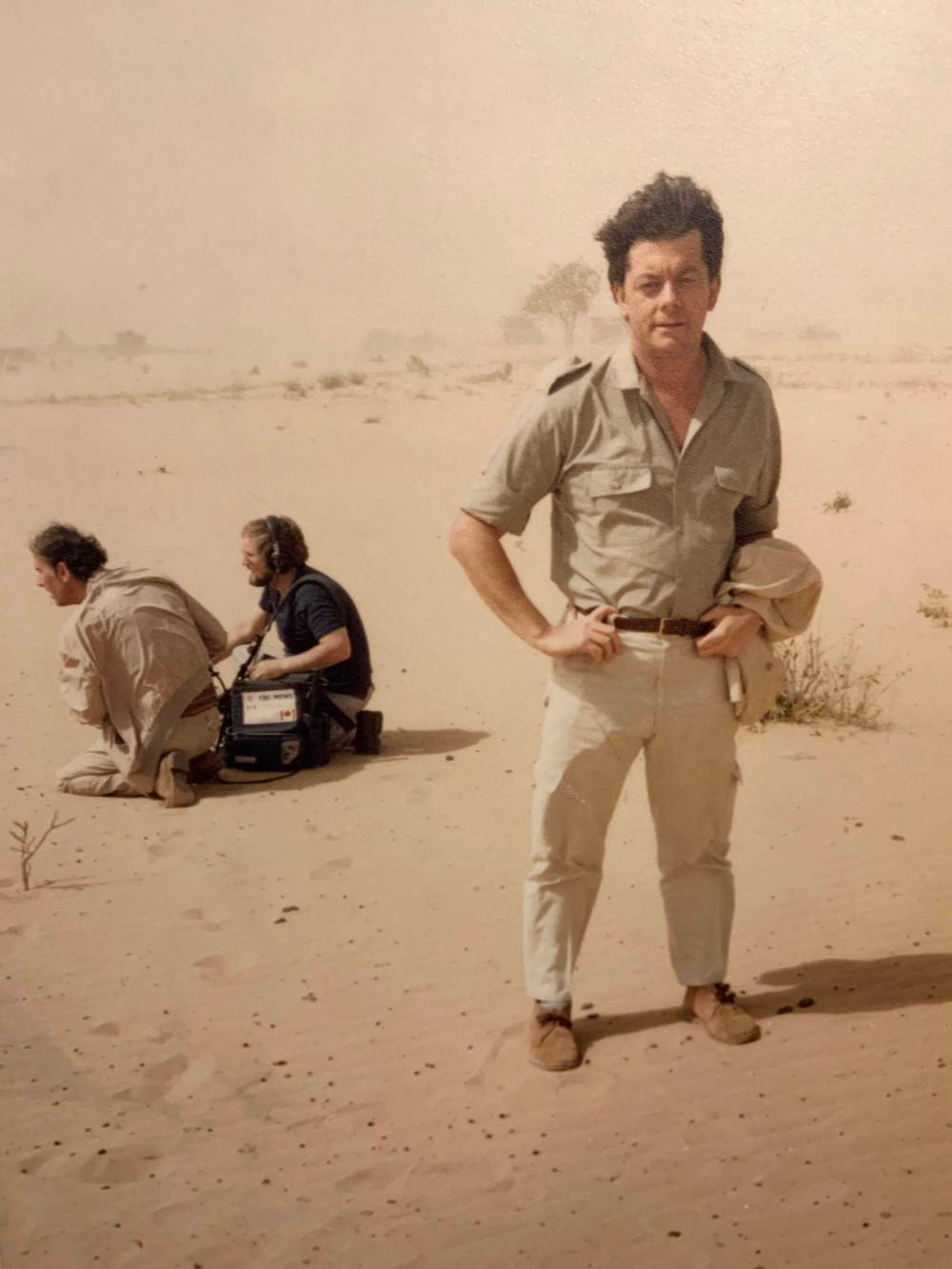 SUPPLIED PHOTO
In this 1985 photo taken in Sudan, Stewart and his TV crew wait to be evacuated from an approaching sandstorm.