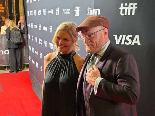 Supplied
                                Sharon Bajer walked the TIFF red carpet with her husband Carson Nattrass.